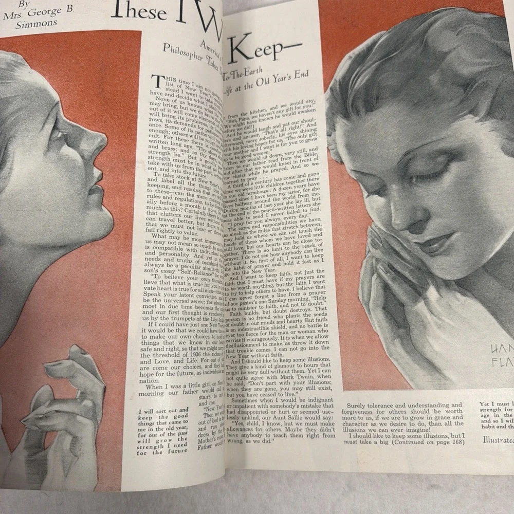 Good Housekeeping Magazine January 1936 Vintage NO Back Cover Disney Ford Ad